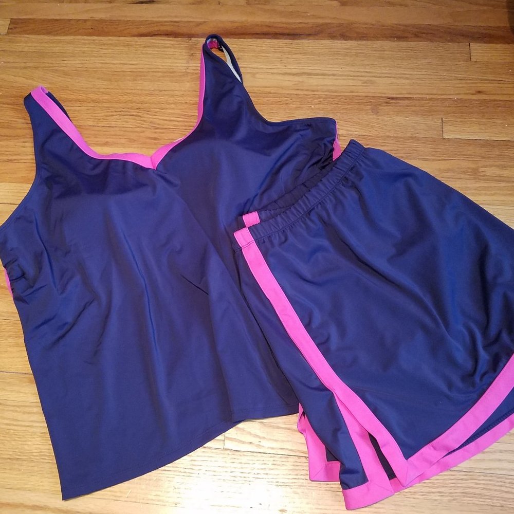 Swim365  Swimsuit - Navy with Pink